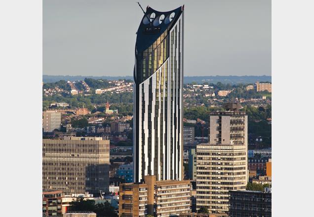  wind turbines, dominates the south London skyline from the Elephant